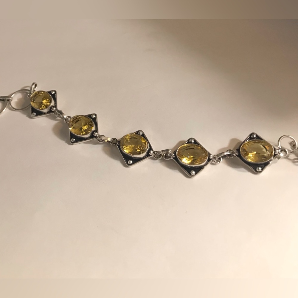 Citrine 925 Sterling Silver Bracelet